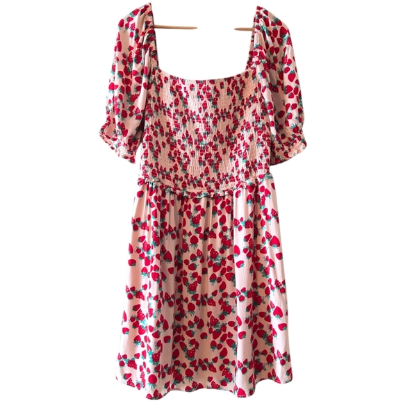 BETSEY JOHNSON Women's Dress Size XXL Strawberry Fields Tiered Smocked Midi - Picture 15 of 16